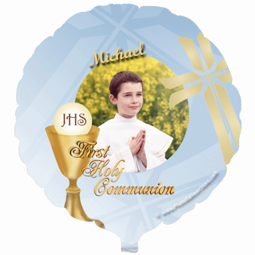 First Communion Photo Balloon - Boy